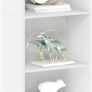 Tier Compact Bookshelf with Open Storage