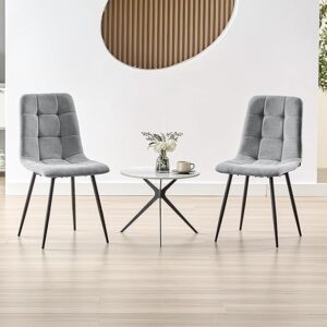 Set of 2 Upholstered High-Back Dining Chairs