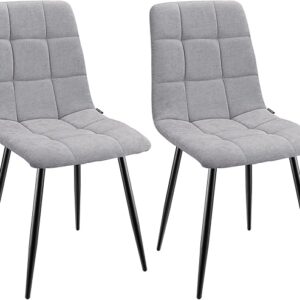 Set of 2 Upholstered High-Back Dining Chairs